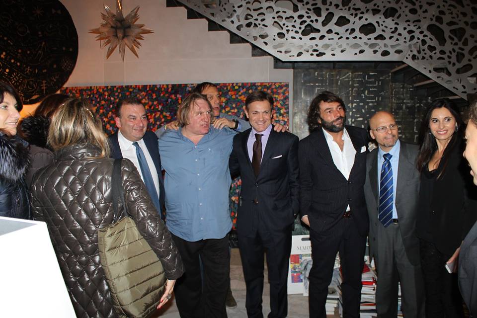 Gerard Depardieu tra gli organizzatori e alcuni espositori de Le eccellenze campane